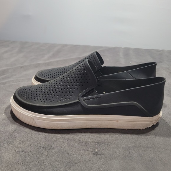 CROCS Shoes - Crocs CitiLane Roka‎ Slip-On Sneakers Mens Black White Perforated Water Shoes
